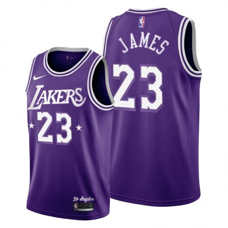 Herren NBA Los Angeles Lakers Trikot LeBron James 23 Nike 2021-2022 City Edition Throwback 60s Swingman